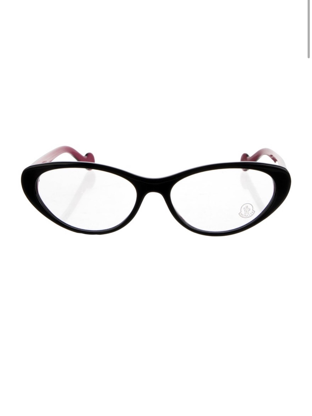 Moncler Black Frame Glasses with Pink Temples